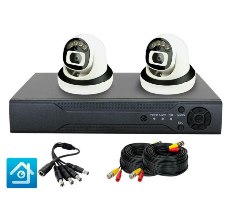 Комплект видеонаблюдения AHD 8Мп Ps-Link KIT-A802HDC / 2 камеры / FullColor