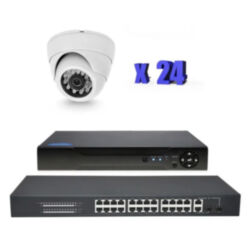 Готовый комплект IP видеонаблюдения на 24 купольных камеры 2Мп PST IPK24AH-POE