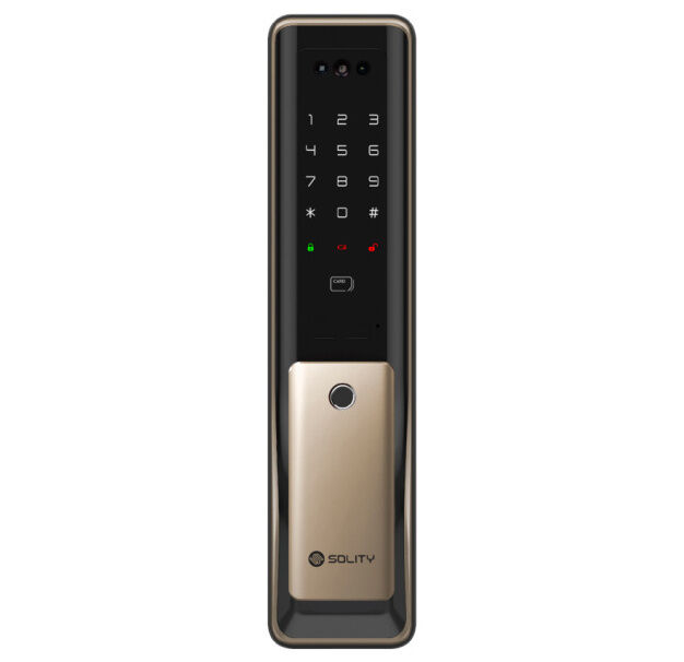 Врезной электронный замок Solity GP-6000BAK Champagne Gold с Face ID