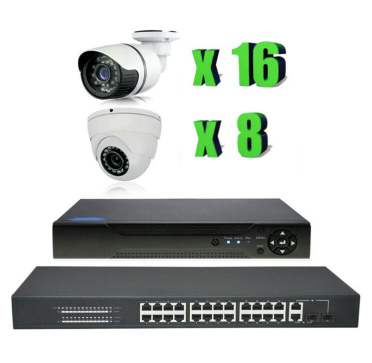 Комплект видеонаблюдения IP Ps-Link KIT-B2816IP-POE / 2Мп / 24 камеры / питание POE