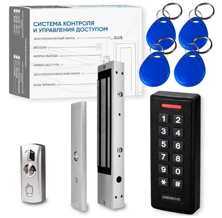 Комплект СКУД Undino KIT-ACP301EM-280 эл. магнитный замок 280кг, RFID
