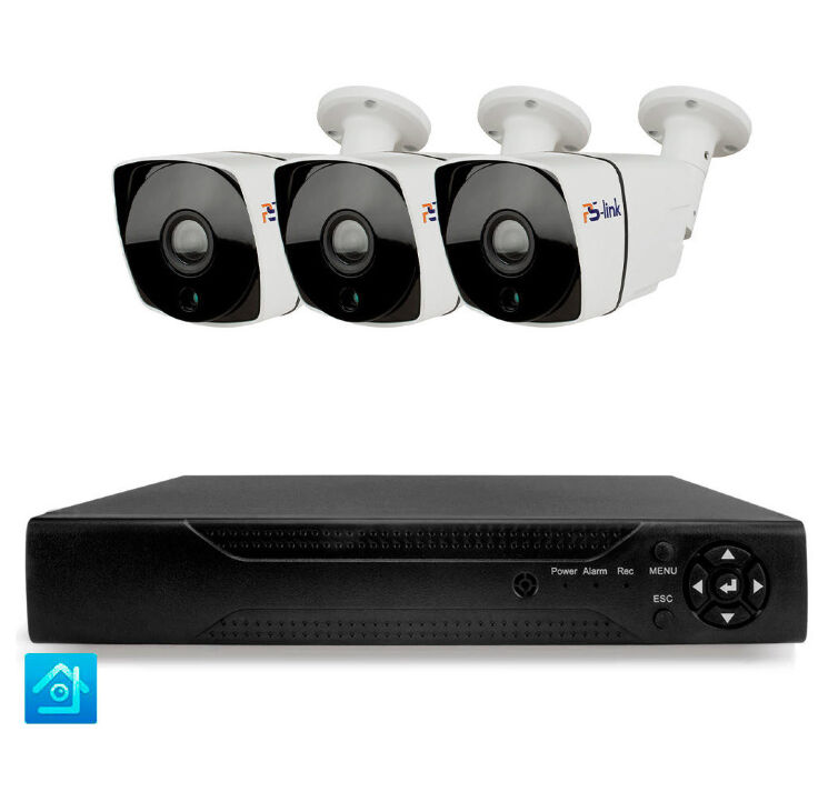 Комплект видеонаблюдения AHD 8Мп KIT-C803HD 3 камеры для улицы, ночная съемка, датчик движения