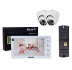 Комплект видеонаблюдения с домофоном вызывной панелью и двумя внутренними камерами CosmoPlus-302A