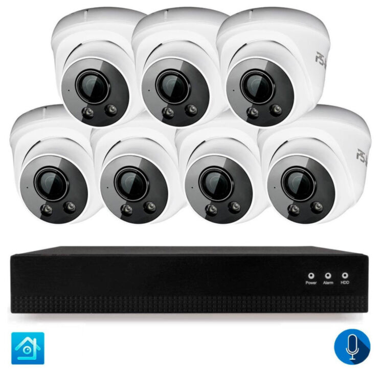 Комплект видеонаблюдения IP 5Мп KIT-A507IPM-POE 7 камер с микрофоном для помещения, питание PoE, ночная съёмка