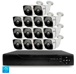 Комплект видеонаблюдения AHD 8Мп KIT-C814HD 14 камер для улицы, ночная съемка, датчик движения