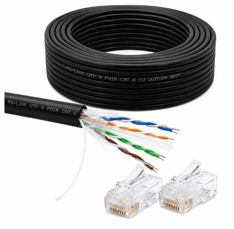 Кабель витая пара UTP4 cat.6 CU 100 метров UTP-CAT6-CU100-OUT уличный