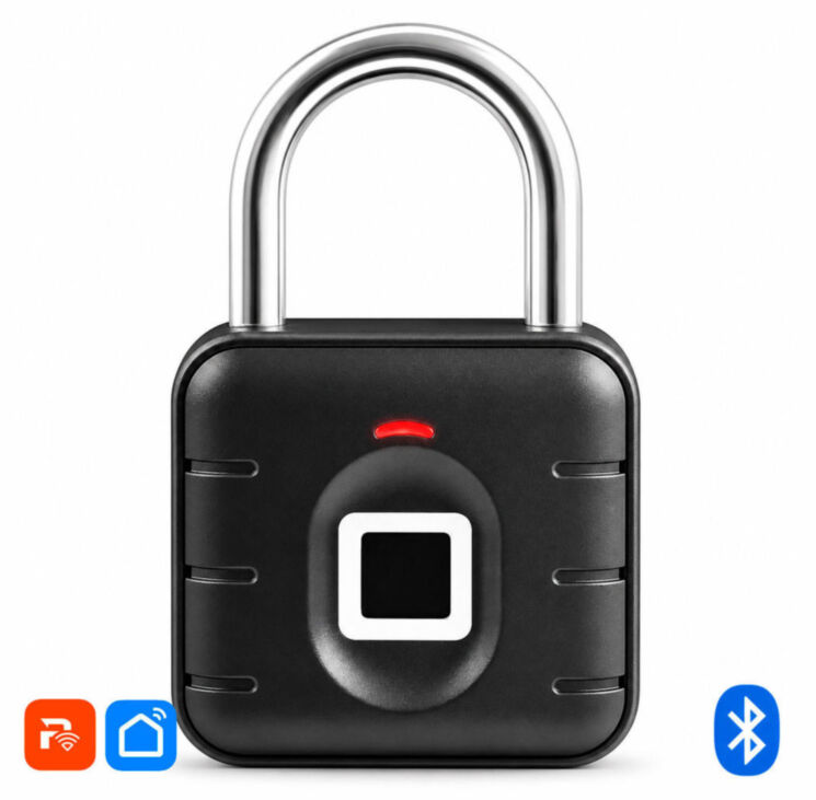 Замок навесной биометрический Ps-Link PS-SY12 Всепогодный / Без ключа / Черный