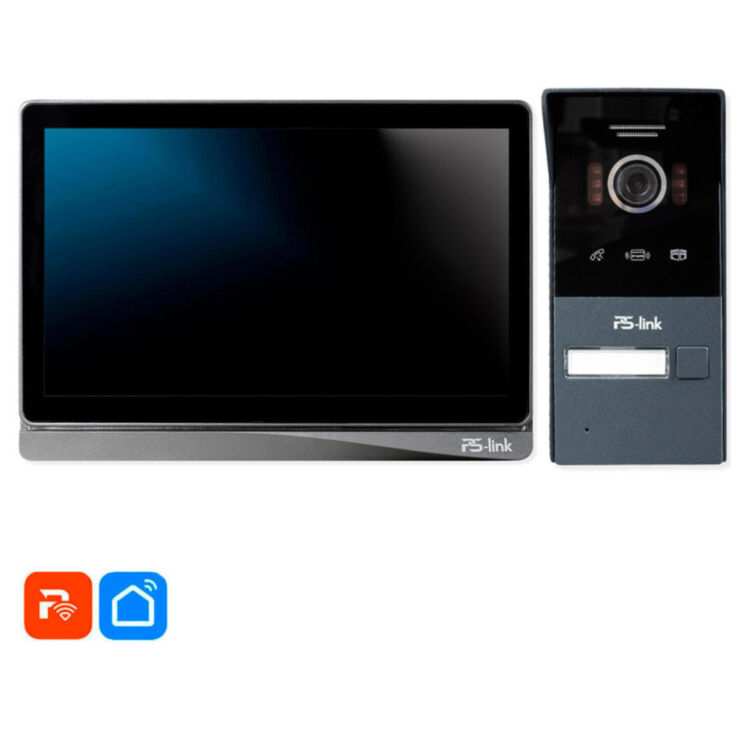 Комплект видеодомофона Ps-Link PS-i840TM IP 8", черный, умный, с WiFi и вызывной панелью